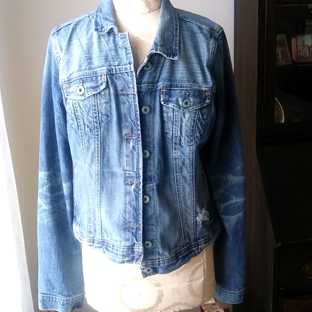 RL Polo Jeans Company distressed denim jacket XL